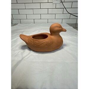 Vintage Terracotta‎ Small Duck Planter  6" L, x 3.25" H x 3" D
